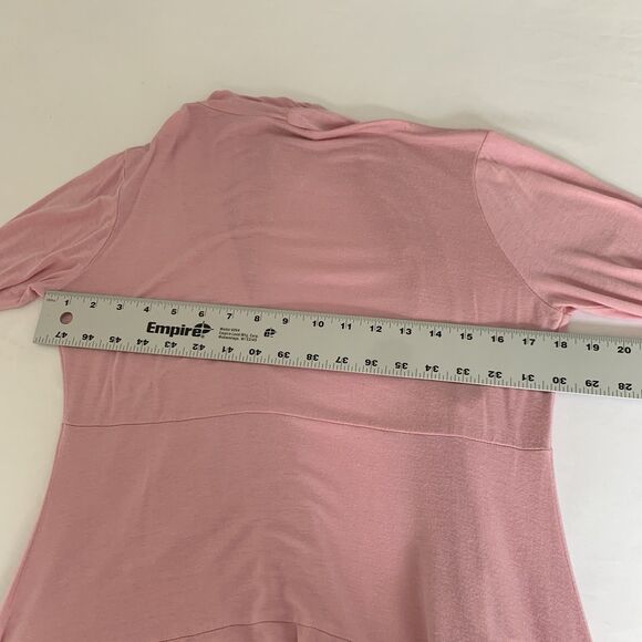 JM Fleurette Open Front Cardigan Women L Pink Long Sleeve Drape Top Preppy Work - Picture 6 of 7